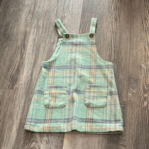 Next Green Plaid Kids Overalls